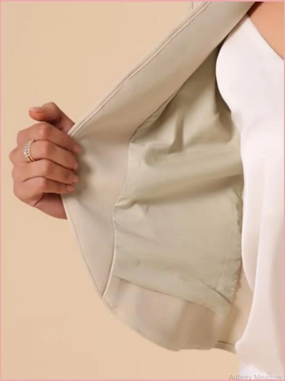 Short Sleeve Open Front Blazer Cropped Shrug Jacket